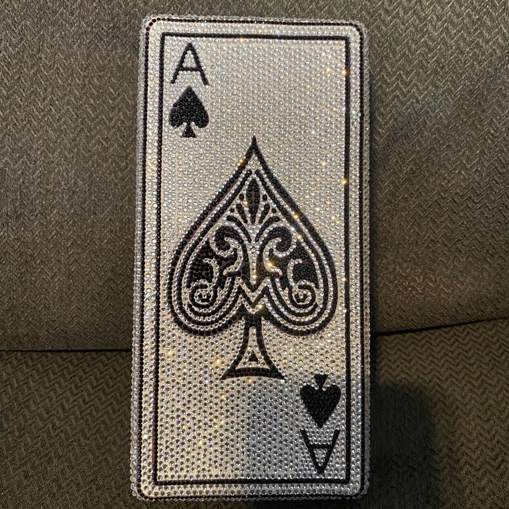 Ace of Spades Rhinestone Clutch